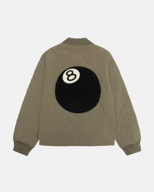 Stussy 8 Ball Prošiven Liner Jacket Jakne Muške Maslinasto Zelene Srbija | XBM-7805