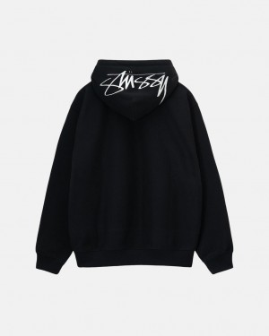 Stussy Back Hood Applique Hoodie Majica s Kapuljačom Ženske Crne Srbija | EQC-8941