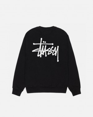 Stussy Basic Stüssy Pigment Dyed Crew Dukserice Ženske Crne Srbija | OMI-4929