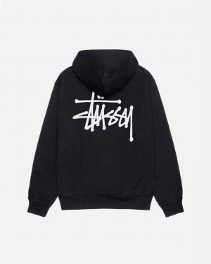 Stussy Basic Stüssy Pigment Dyed Hoodie Dukserice Ženske Crne Srbija | IYB-8035