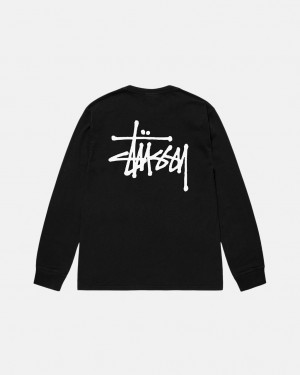 Stussy Basic Stüssy Pigment Dyed Ls Tee Tees Muške Crne Srbija | PBL-0672