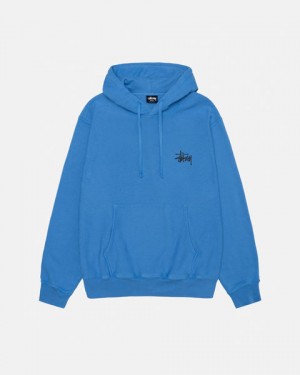 Stussy Basic Stussy Hoodie Pigment Dyed Majica s Kapuljačom Muške Plave Srbija | ZEJ-7018