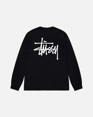 Stussy Basic Stussy Ls Tee Tees Muške Crne Srbija | ZZU-2727