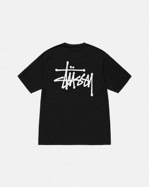 Stussy Basic Stussy Pigment Dyed Tee Tees Ženske Crne Srbija | QHA-4408