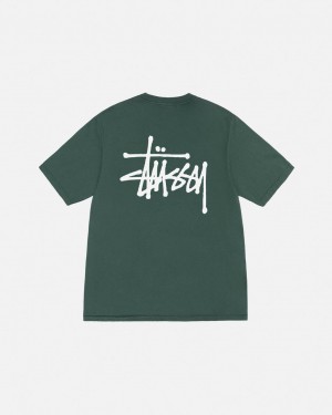 Stussy Basic Stussy Tee Pigment Dyed Tees Muške Zelene Srbija | DRM-7027