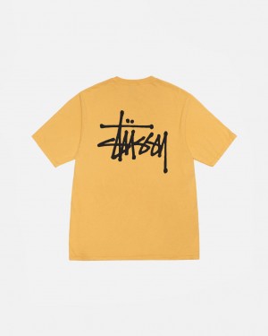 Stussy Basic Stussy Tee Pigment Dyed Tees Ženske Žute Srbija | SEB-9675