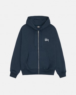 Stussy Basic Stussy Zip Hoodie Majica s Kapuljačom Muške Tamnoplave Srbija | BOW-1134