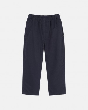 Stussy Beach Pant Brushed Cotton Hlače Muške Tamnoplave Srbija | NJJ-2584