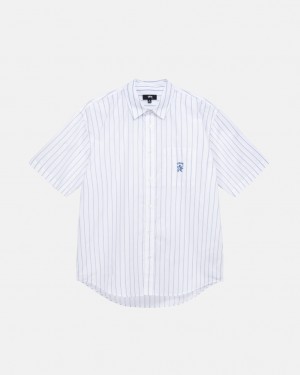 Stussy Boxy Prugasta Shirt Košulje Ženske Bijele Srbija | GXP-1480