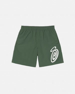 Stussy Curly S Water Short Kupaći Kostimi Ženske Maslinasto Zelene Srbija | QNN-2697