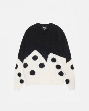 Stussy Dice Fuzzy Crew Džemperi Muške Crne Srbija | BHX-9647