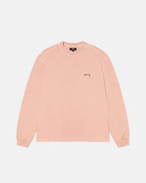 Stussy Lazy Ls Tee Tees Muške Svijetlo Roze Srbija | QCW-2184