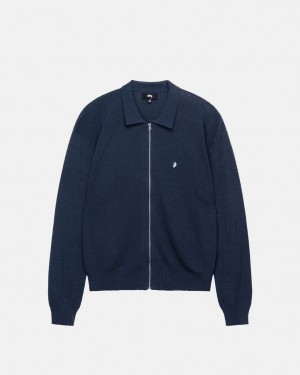 Stussy Light Weight Ls Zip Polo Topi Ženske Tamnoplave Srbija | AEU-5756