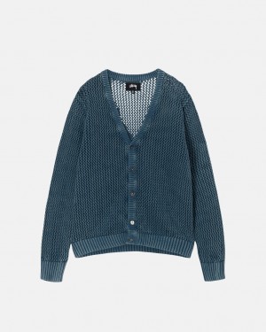 Stussy Loose Gauge Cardigan Džemperi Muške Plave Srbija | MGY-0163