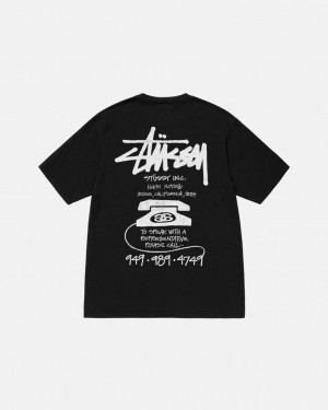 Stussy Old Phone Tee Pigment Dyed Tees Muške Crne Srbija | PBD-6479