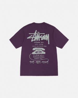 Stussy Old Phone Tee Pigment Dyed Tees Muške Ljubičaste Srbija | SBR-4827