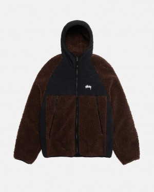 Stussy Sherpa Paneled Hooded Jacket Jakne Ženske Smeđe Srbija | BRF-5090