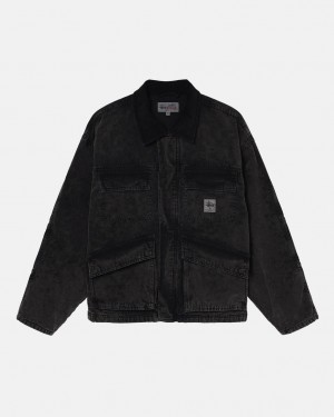 Stussy Shop Jacket Washed Canvas Jakne Muške Crne Srbija | JZG-8185