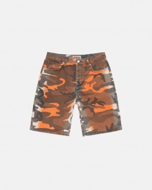 Stussy Spray Dye Big Ol' Shorts Kratke Hlače Muške Narančaste Maskirne Srbija | BKK-0681