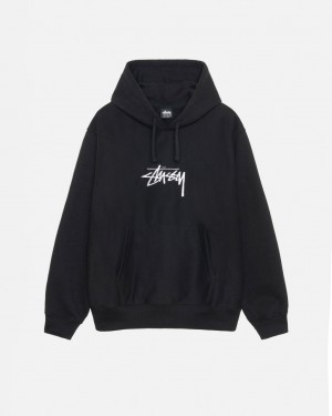 Stussy Stock Logo Applique Hoodie Majica s Kapuljačom Ženske Crne Srbija | PXT-0270