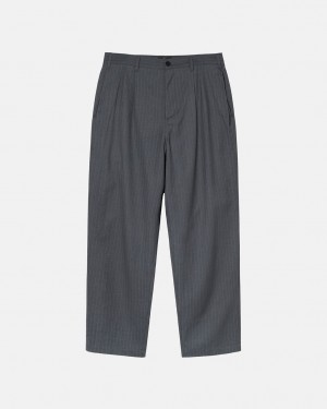 Stussy Stripe Volume Plisirana Trouser Hlače Muške Sive Srbija | PDO-0692