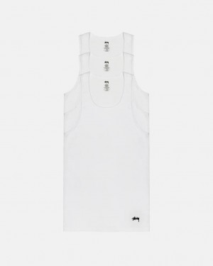 Stussy Stussy Tank Undershirt Košulje Muške Bijele Srbija | DIV-8626