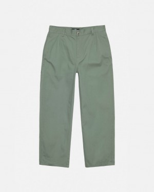 Stussy Workgear Trouser Twill Hlače Muške Zelene Srbija | MHS-9513