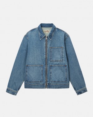 Stussy Zip Work Jacket Denim Jakne Muške Plave Srbija | GTL-5473