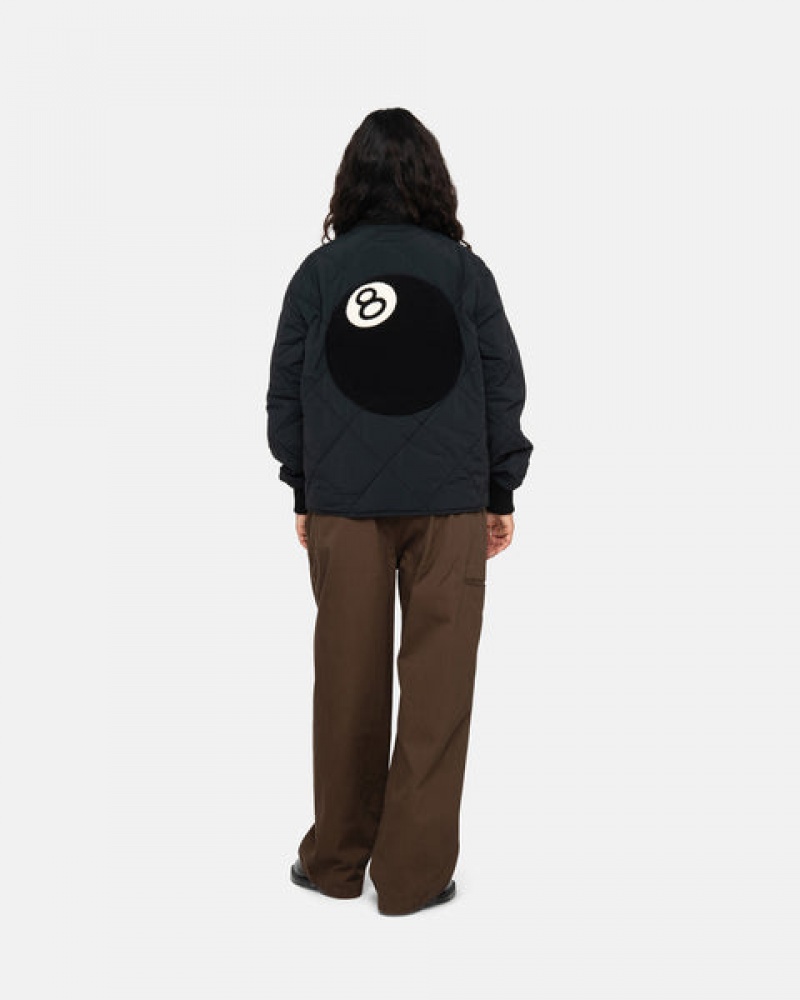 Stussy 8 Ball Prošiven Liner Jacket Jakne Ženske Crne Srbija | FBL-6189