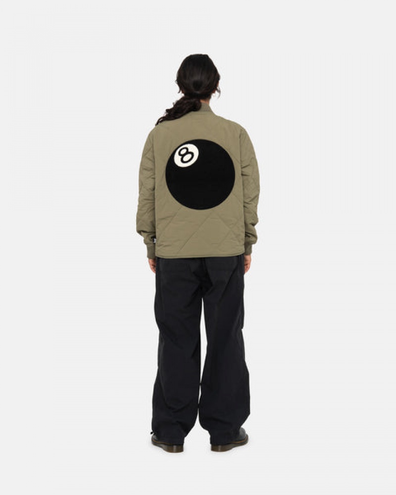 Stussy 8 Ball Prošiven Liner Jacket Jakne Ženske Maslinasto Zelene Srbija | GWS-5892