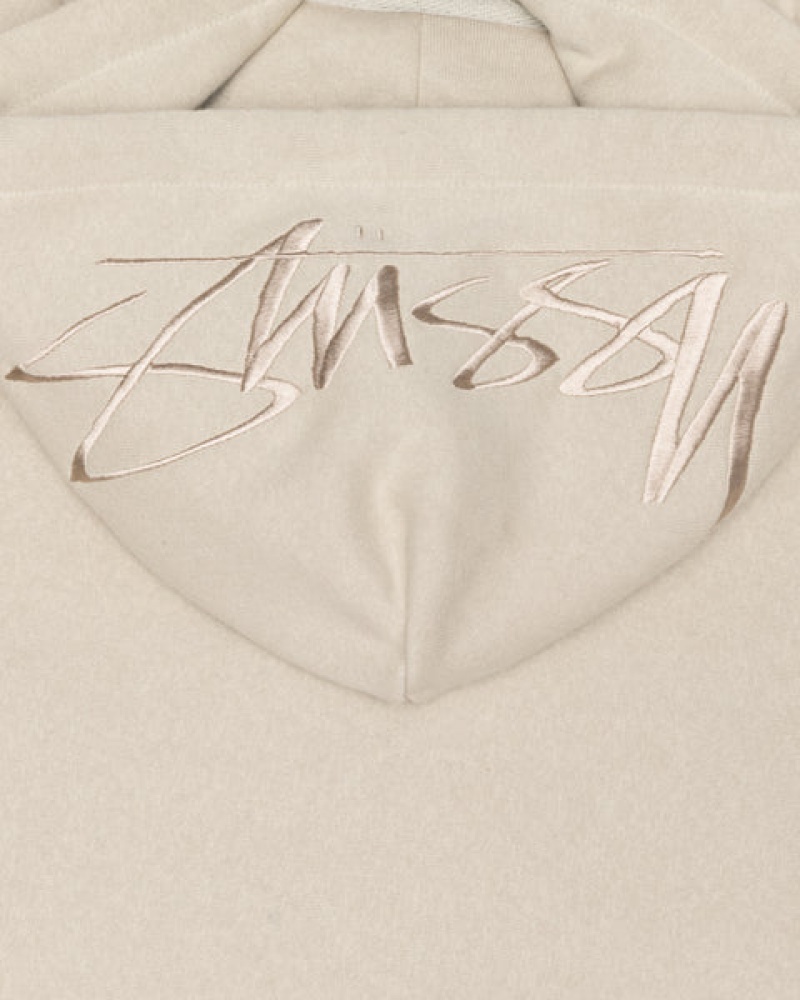 Stussy Back Hood Applique Hood Dukserice Ženske Kaki Boja Srbija | XVB-4911