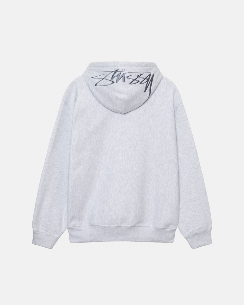 Stussy Back Hood Applique Hoodie Majica s Kapuljačom Ženske Sive Srbija | QXS-7475