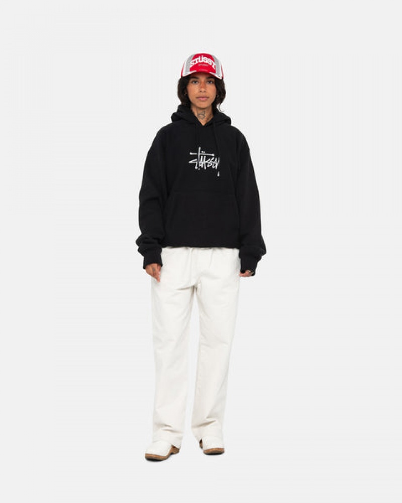 Stussy Basic Applique Hoodie Majica s Kapuljačom Ženske Crne Srbija | GGH-5030