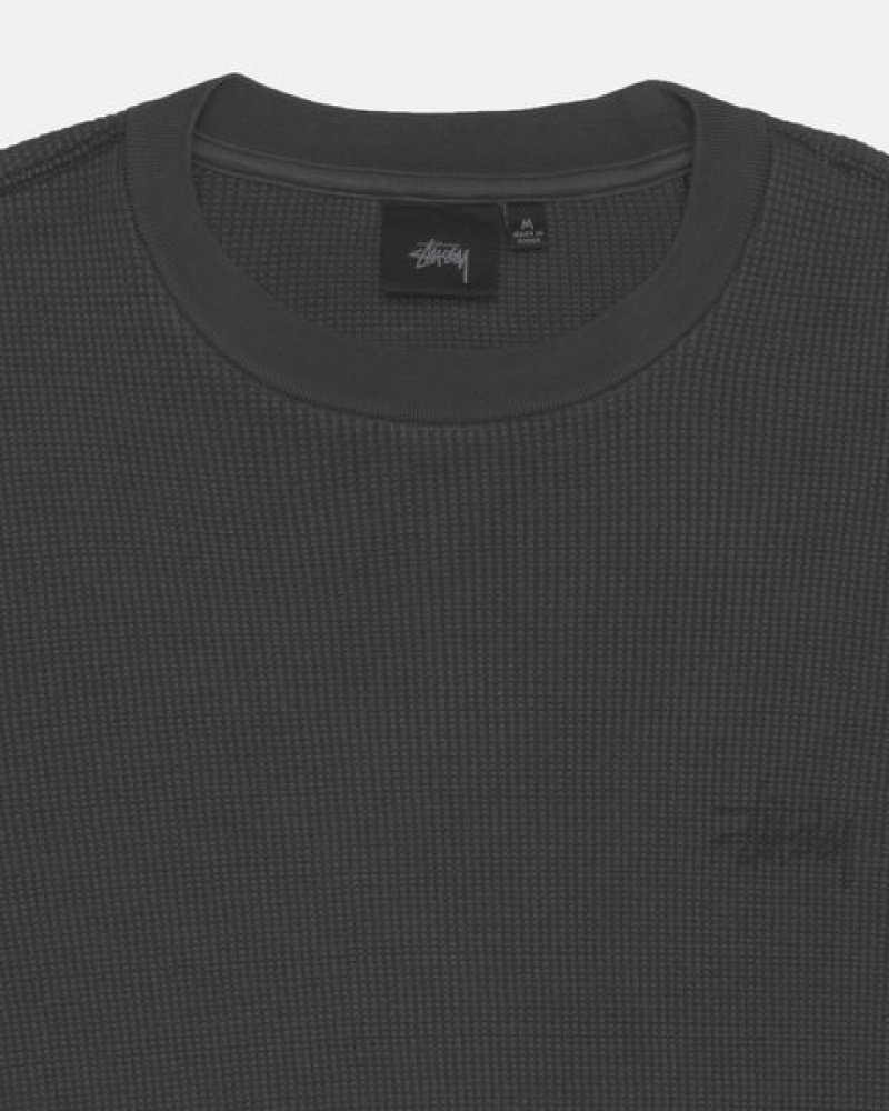 Stussy Basic Stock Ls Thermal Topi Muške Crne Srbija | NJM-0619