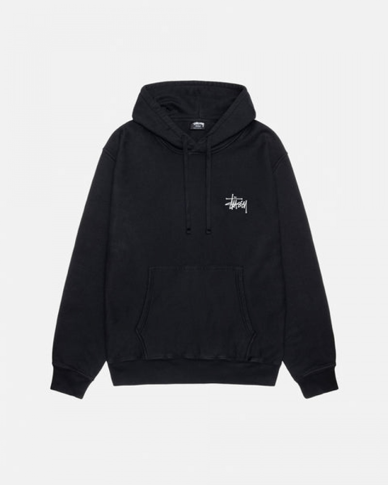 Stussy Basic Stüssy Pigment Dyed Hoodie Dukserice Ženske Crne Srbija | IYB-8035