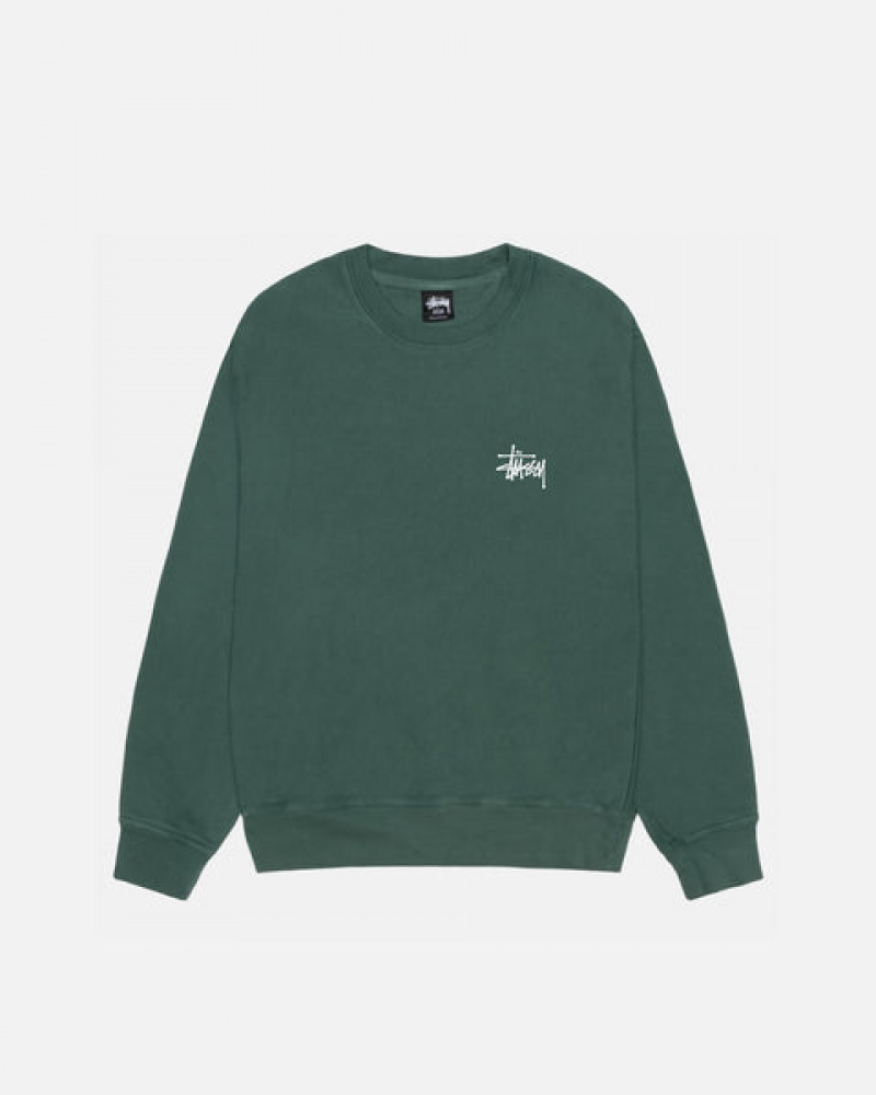 Stussy Basic Stussy Crew Pigment Dyed Dukserice Ženske Zelene Srbija | FYO-2423