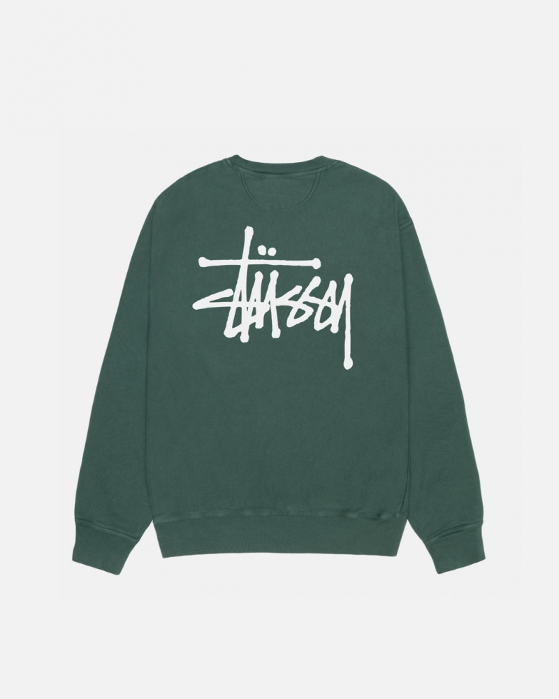 Stussy Basic Stussy Crew Pigment Dyed Dukserice Ženske Zelene Srbija | FYO-2423