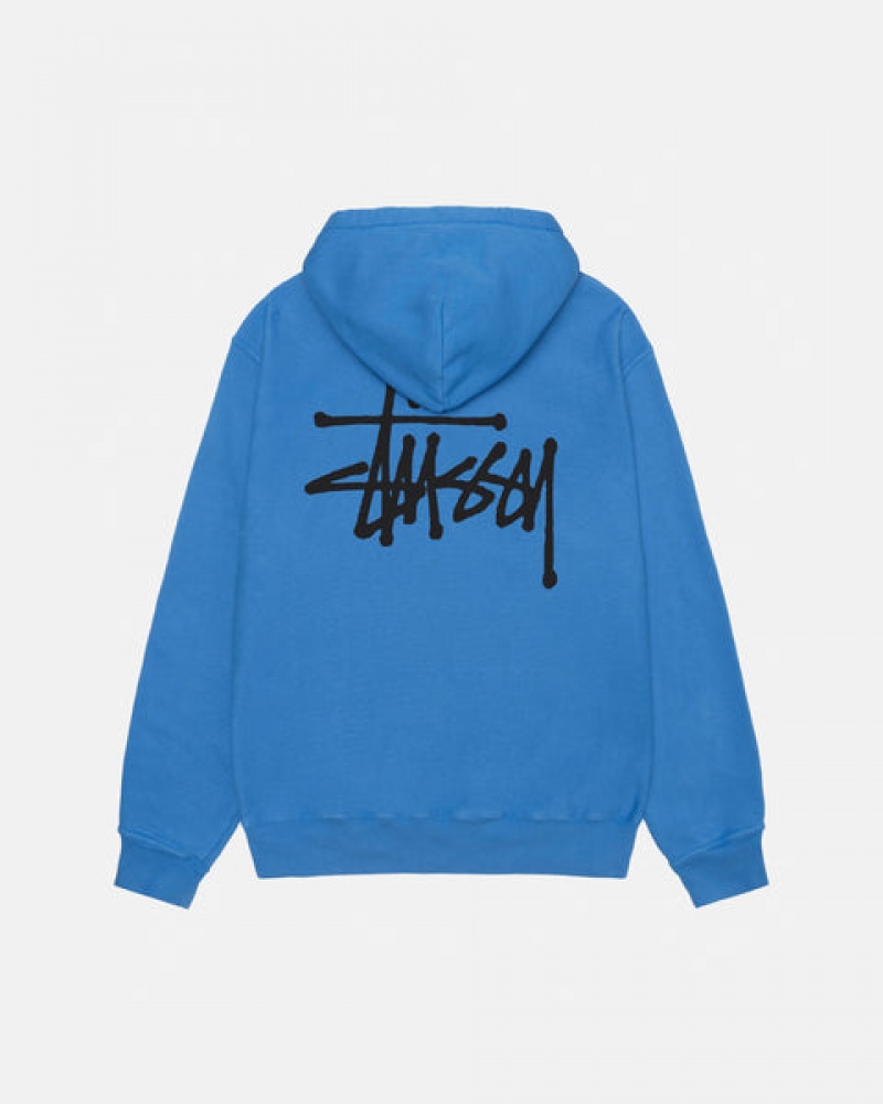 Stussy Basic Stussy Hoodie Pigment Dyed Majica s Kapuljačom Muške Plave Srbija | ZEJ-7018