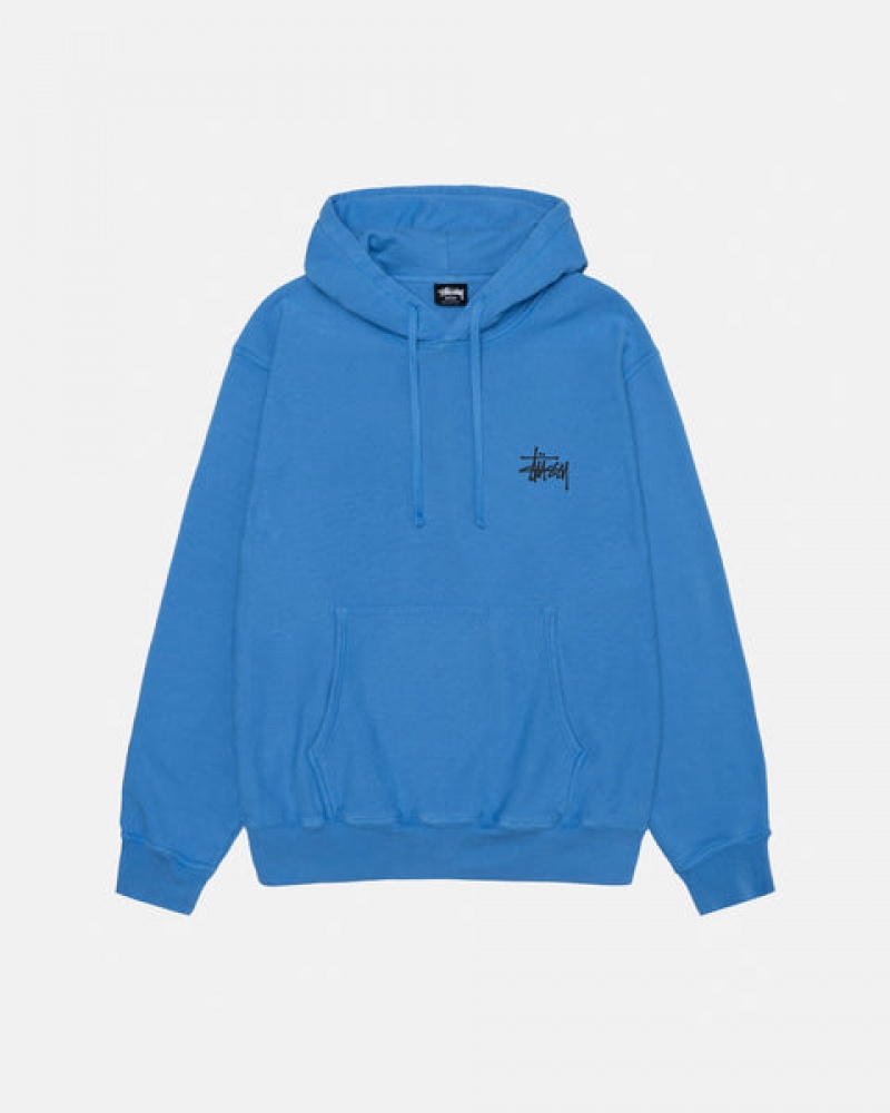 Stussy Basic Stussy Hoodie Pigment Dyed Majica s Kapuljačom Muške Plave Srbija | ZEJ-7018