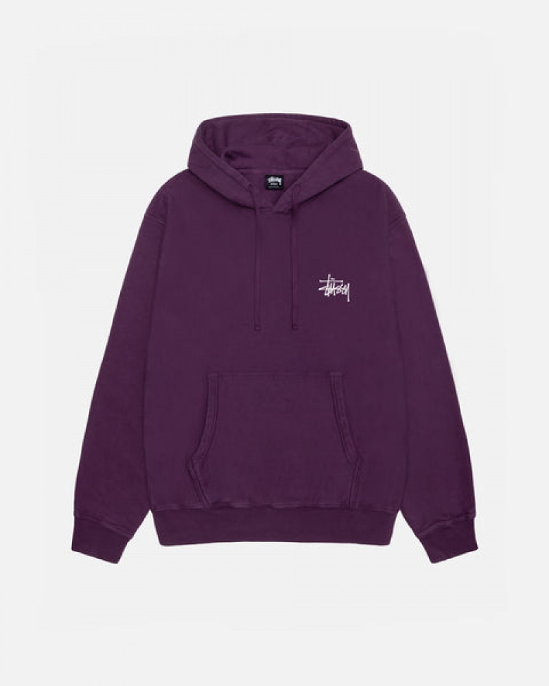 Stussy Basic Stussy Hoodie Pigment Dyed Majica s Kapuljačom Muške Ljubičaste Srbija | ROS-5281