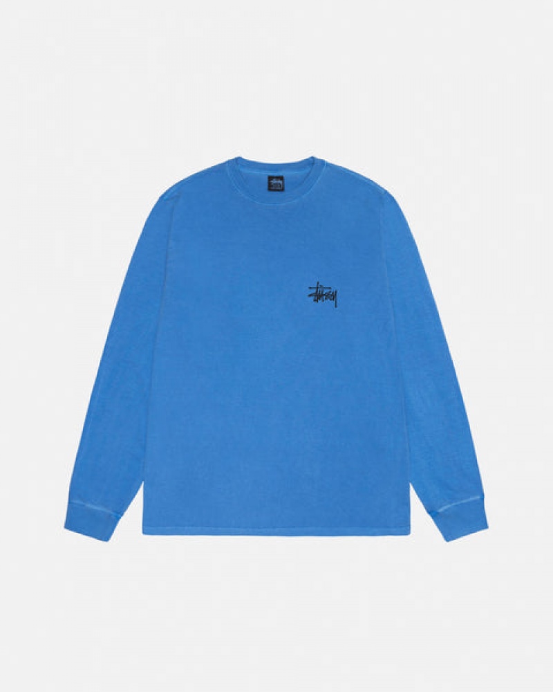 Stussy Basic Stussy LS Tee Pigment Dyed Tees Ženske Plave Srbija | JJA-5684