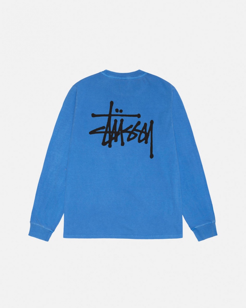 Stussy Basic Stussy LS Tee Pigment Dyed Tees Ženske Plave Srbija | JJA-5684