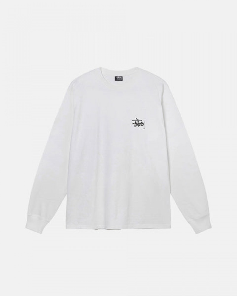 Stussy Basic Stussy Ls Tee Tees Muške Bijele Srbija | CRN-2952