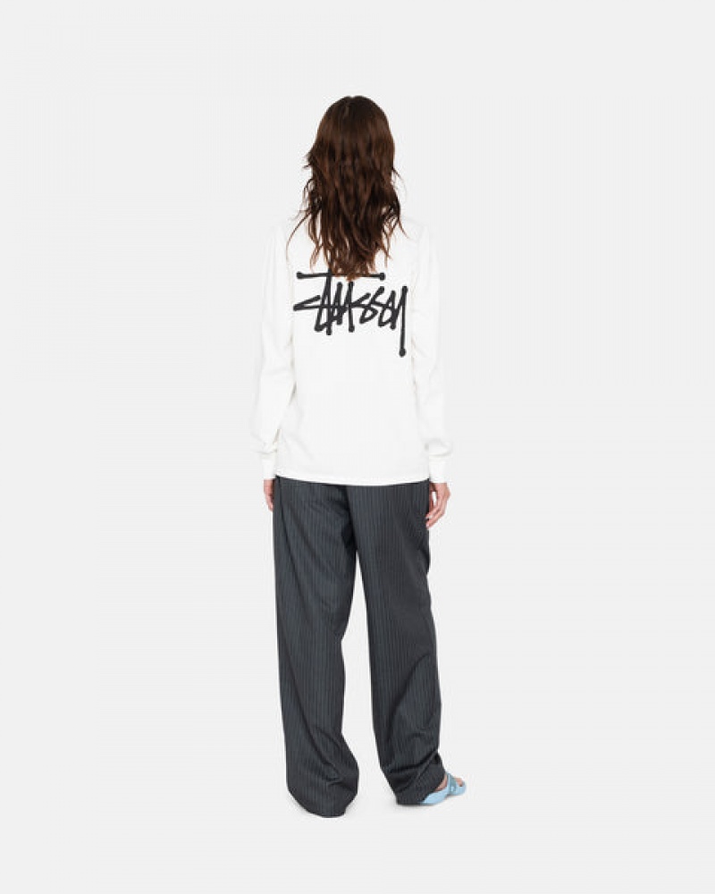 Stussy Basic Stussy Ls Tee Tees Muške Bijele Srbija | CRN-2952