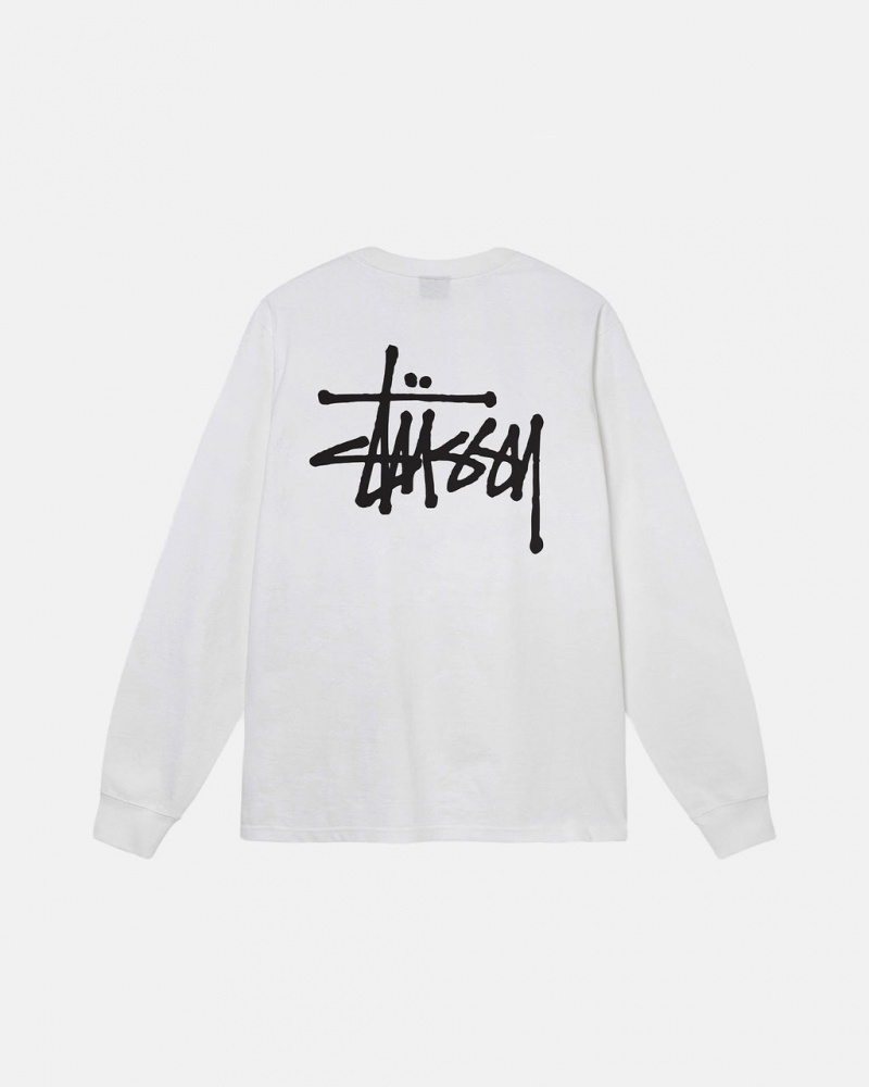 Stussy Basic Stussy Ls Tee Tees Muške Bijele Srbija | CRN-2952