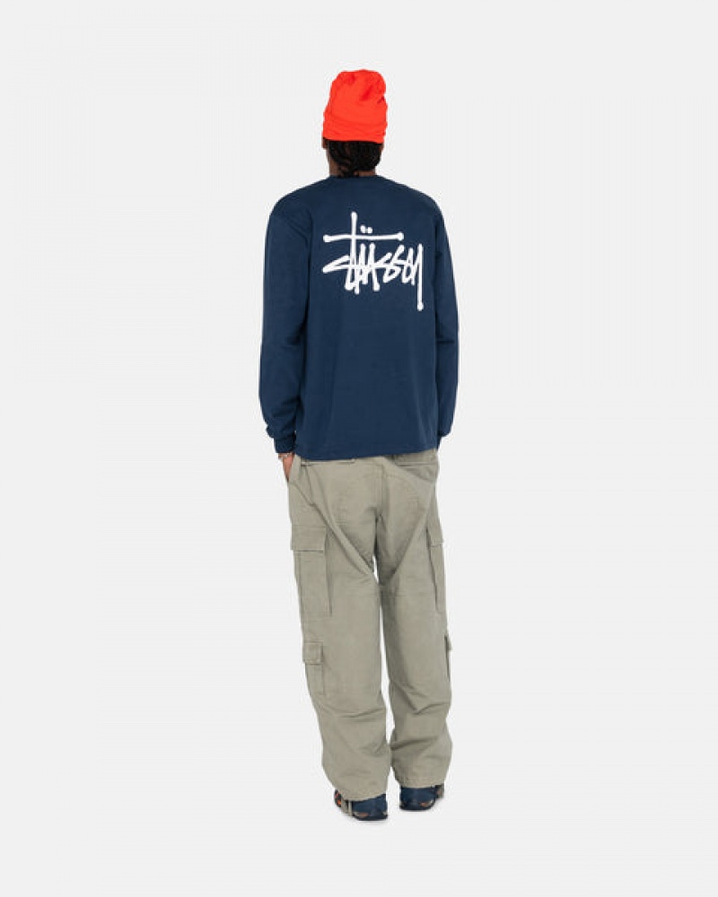 Stussy Basic Stussy Ls Tee Tees Muške Tamnoplave Srbija | HKA-2077