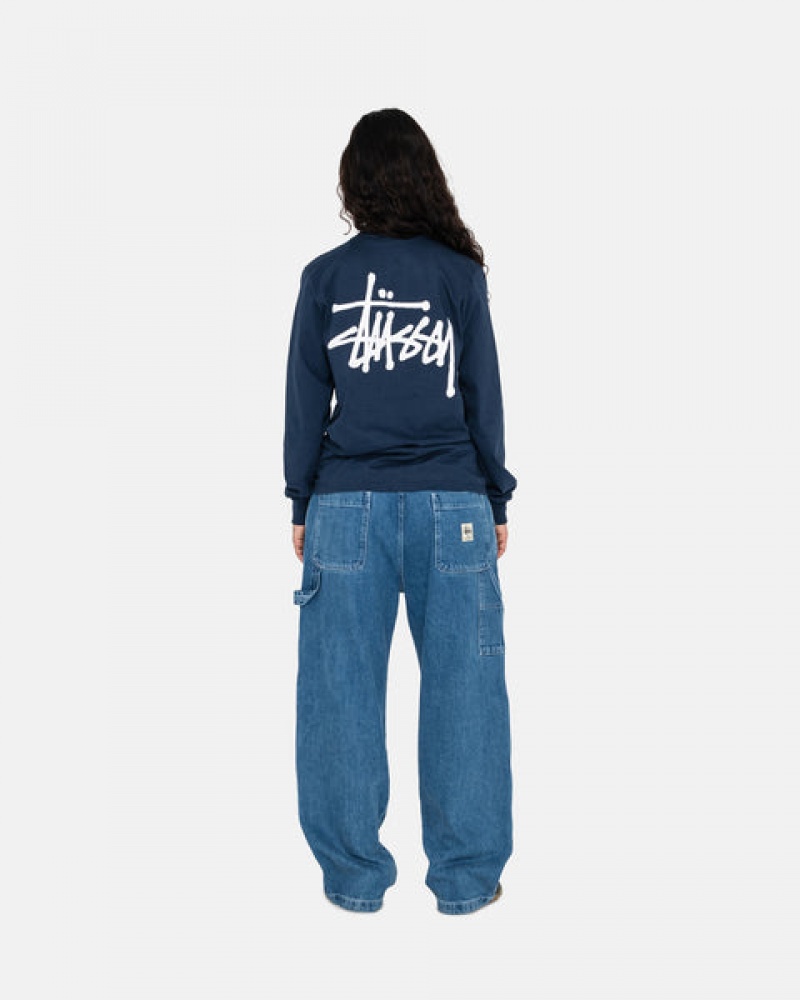 Stussy Basic Stussy Ls Tee Tees Muške Tamnoplave Srbija | HKA-2077