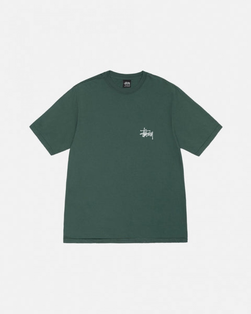 Stussy Basic Stussy Tee Pigment Dyed Tees Muške Zelene Srbija | DRM-7027