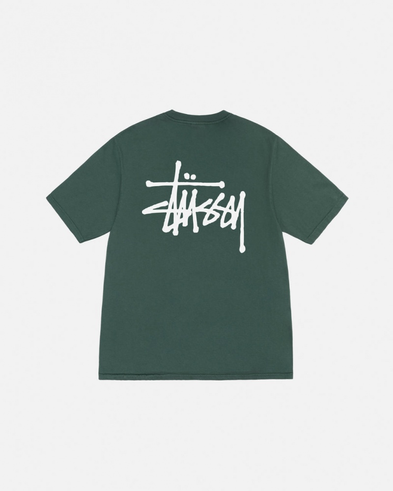 Stussy Basic Stussy Tee Pigment Dyed Tees Muške Zelene Srbija | DRM-7027