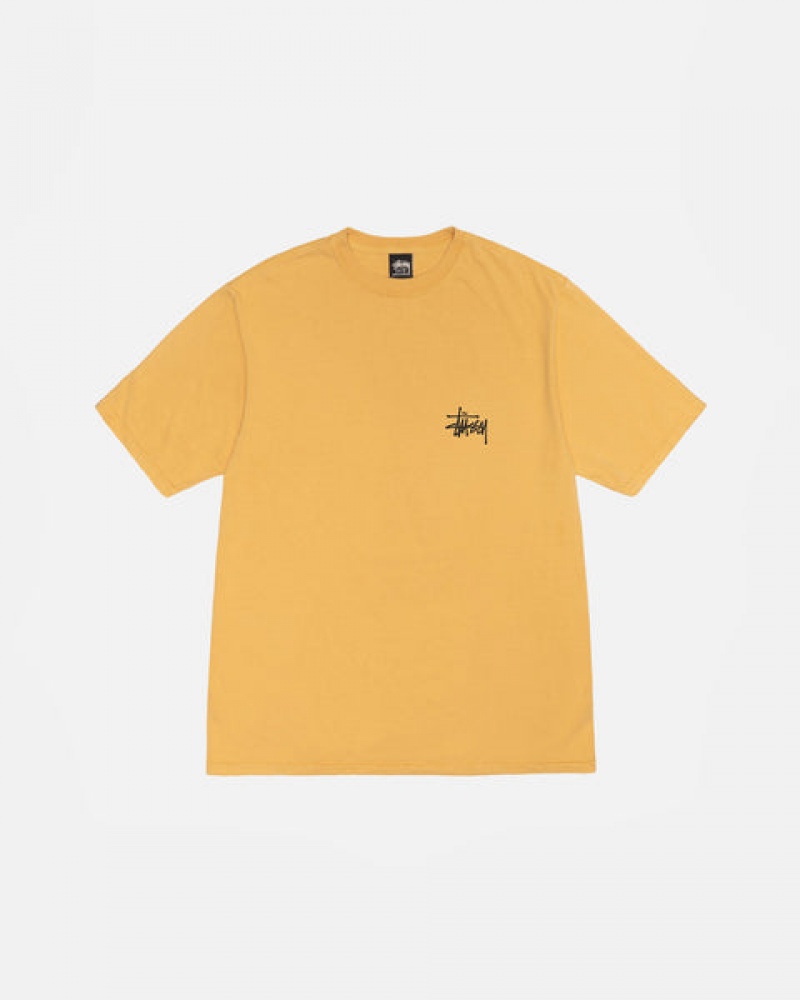 Stussy Basic Stussy Tee Pigment Dyed Tees Muške Žute Srbija | QCZ-9761